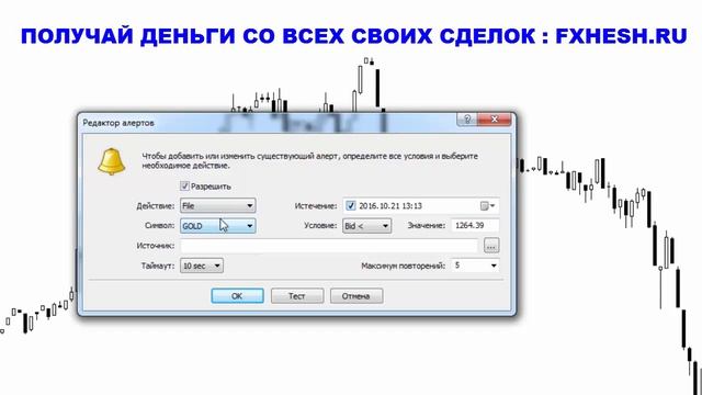 Как установить оповещение alert в metatrader 4 смотреть онлайн