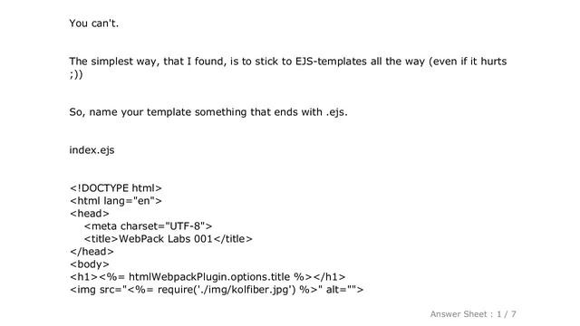 HTML : How to get both EJS compilation and html-loader in html-webpack-plugin? смотреть онлайн