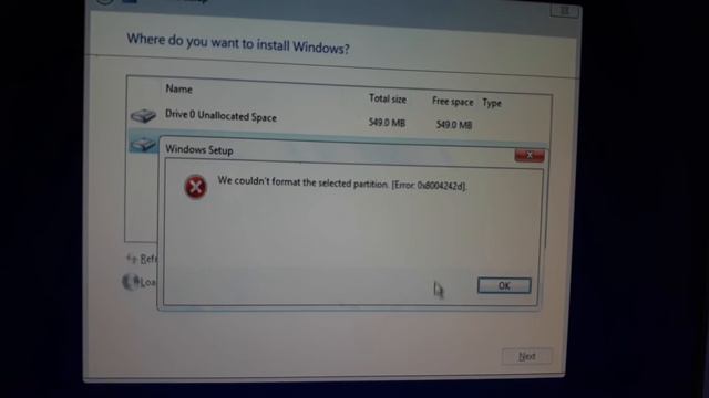 [ Error 0x8004242d] We couldnt format the selecyed partition. Windows 10, 7, 8.1 смотреть онлайн