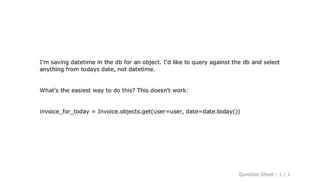 Django : Query datetime by today's date in Django смотреть онлайн