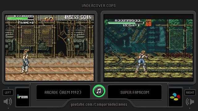 Undercover Cops (Arcade vs Super Famicom) Side by Side Comparison (Arcade vs Snes) смотреть онлайн