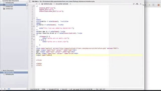 PHP 4 - HTML Forms and Sending Data via FOrm POSTS смотреть онлайн