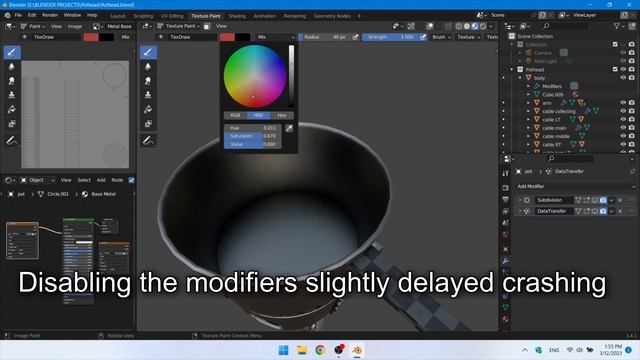 BLENDER 3.4.1 Crashes with Texture Painting смотреть онлайн