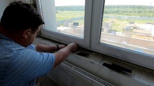 установка подоконника на пластиковые окна
