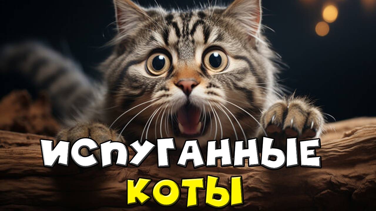 Подборка самых смешных пугливых кошек смотреть онлайн