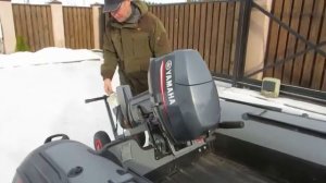 YAMAHA, КАК БЫСТРО И ЛЕГКО Навесить Ямаха30 2Т на транец с новой тележки.