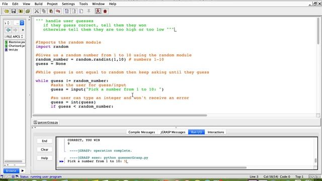 Guessing game writtten in python смотреть онлайн