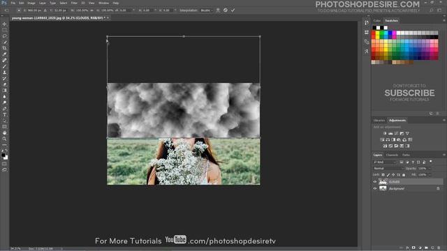 How to Create Sky and Clouds - Photoshop Tutorial [Photoshopdesire.com] смотреть онлайн