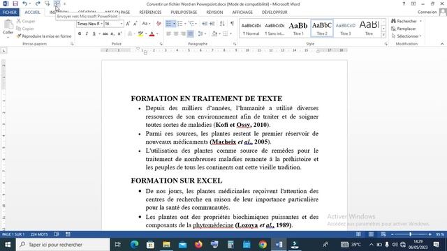 Convertir un fichier Word en fichier Powerpoint смотреть онлайн
