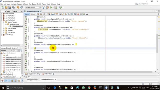 WindowListener java смотреть онлайн