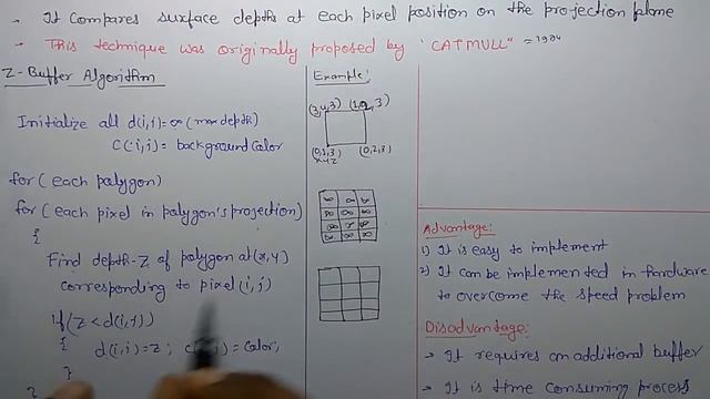 Z-BUFFER ALGORITHM OR DEPTH BUFFER ALGORITHM (English+Hindi) смотреть онлайн