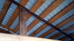 Усиление односкатной крыши без столбов. Ферма на гараж.