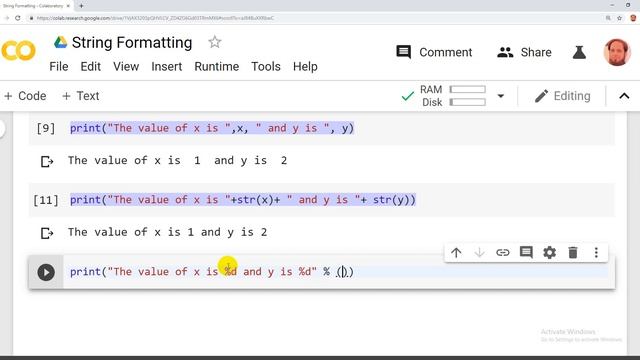 String formatting in Python смотреть онлайн