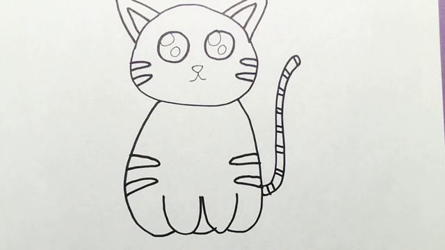 Как нарисовать милую кошку. How to draw cute cat #мило #кот #beautifuldrawing #рисунок #милая кошка смотреть онлайн