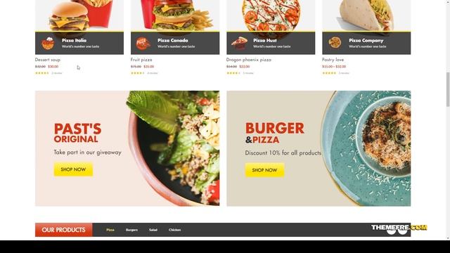 Past - Pizza and Fast Food WooCommerce Theme elementor music shop Reina смотреть онлайн