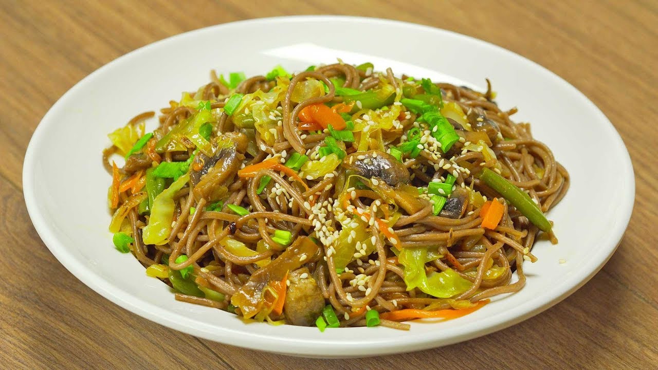 Гречневая лапша с овощами. смотреть онлайн