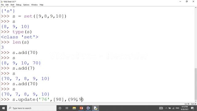 Set in python | Set data type in python | what is Set in python |Data types in python | python смотреть онлайн