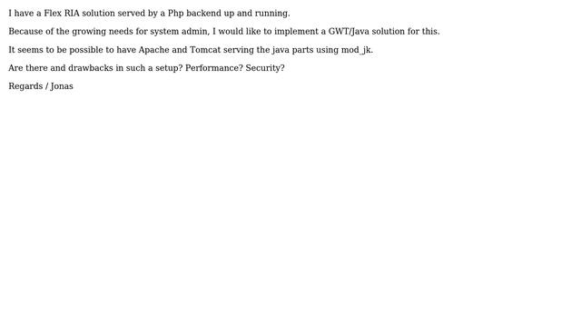 DevOps & SysAdmins: Php and GWT/Java (Apache & Tomcat) on the same server - good idea? смотреть онлайн