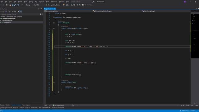 ValueType vs ReferenceType | String vs StringBuider Comparison смотреть онлайн
