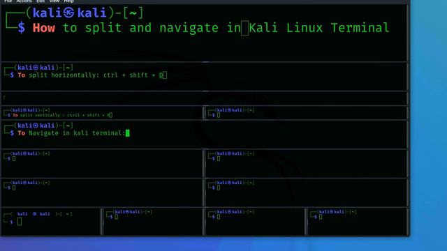 How to split and navigate in Kali Linux Terminal смотреть онлайн