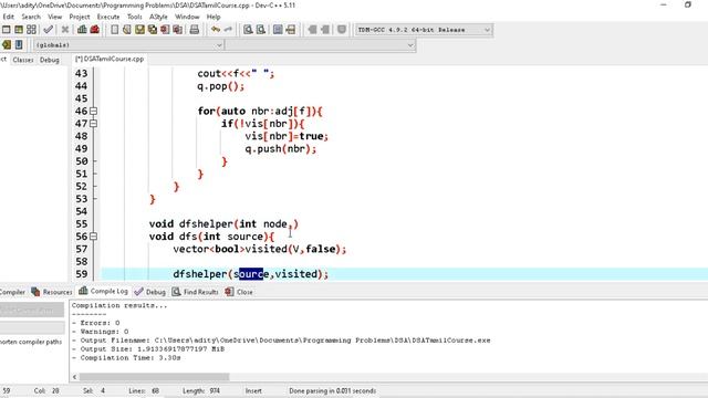 Depth First Search Algorithm | Graphs | Data structures and algorithms | Coding in Tamil | DSA смотреть онлайн