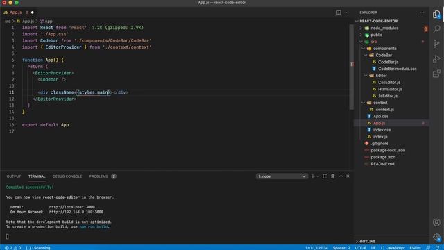 Редактор кода на React.js с нуля за 1 чаc. #reactjs