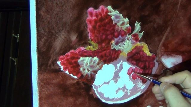 рисуем гранат маслом - видео 1 смотреть онлайн