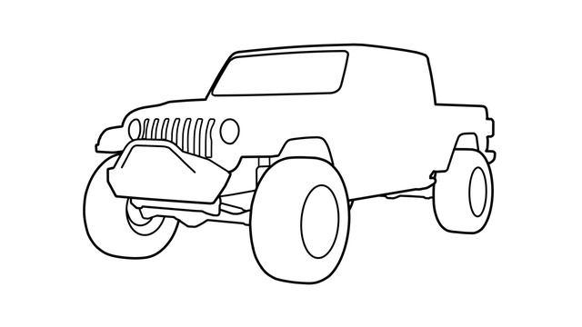 How to draw a JEEP GLADIATOR / drawing jeep gladiator rubicon 2019 off-road car смотреть онлайн