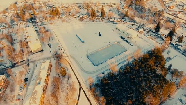 Аэросъмка. Москва. п. Первомайское. Зима. Снегопад. смотреть онлайн