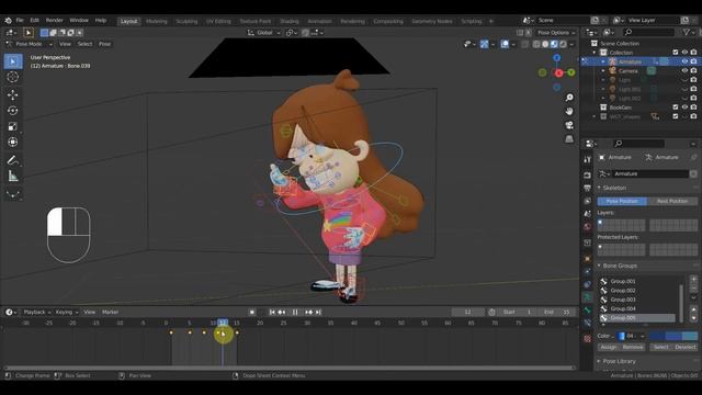 BLENDER 2.93 гравити фолз тест ригга и анимация смотреть онлайн