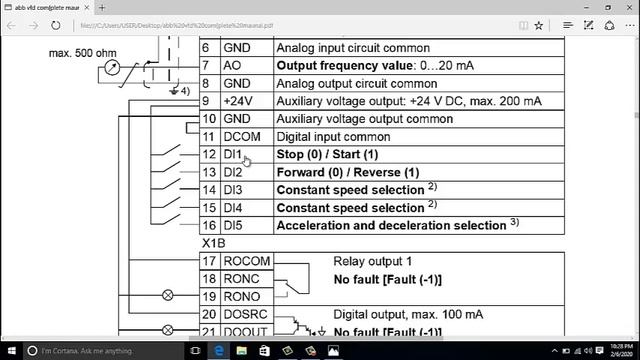 ABB drive power and CONTROL wiring ACS 355 with parameters programming. смотреть онлайн