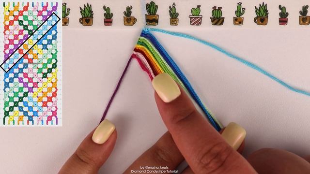 DIAMOND CANDY STRIPE TUTORIAL [CC] || Friendship Bracelets смотреть онлайн