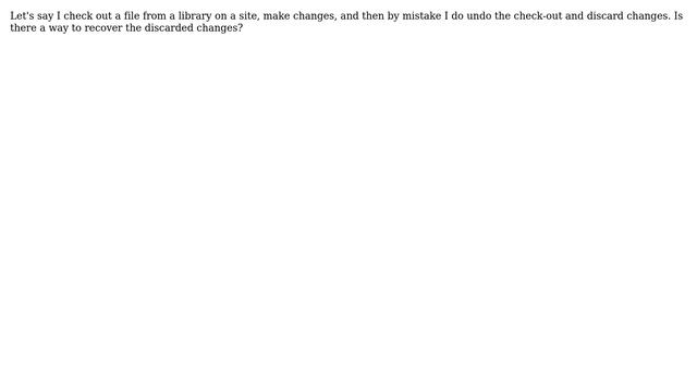 Sharepoint: Undo discard changes смотреть онлайн
