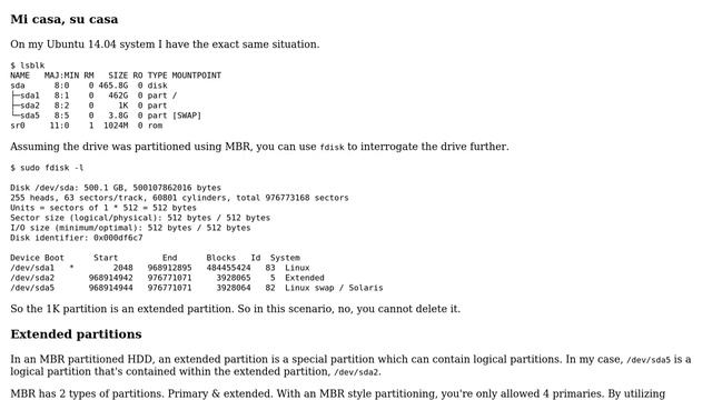 Unix & Linux: 1kb partition: is it a problem, can it be removed? смотреть онлайн