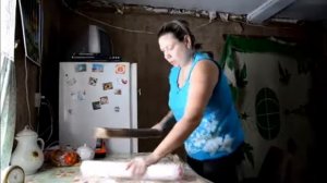 Глажка рубелем.