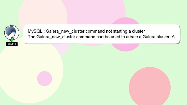 MySQL : Galera_new_cluster command not starting a cluster смотреть онлайн