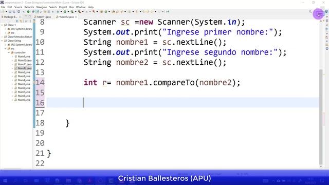 26 Clase String metodo equals y compareTo en JAVA смотреть онлайн