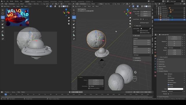 Создаем космическую 3d иллюстрацию в Blender 2.9 | 3d illustration Blender смотреть онлайн