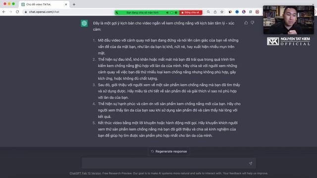 Hướng Dẫn Sử Dụng Chat GPT Viết Kịch Bản TIKTOK TRIỆU VIEW | Nguyễn Tất Kiểm смотреть онлайн