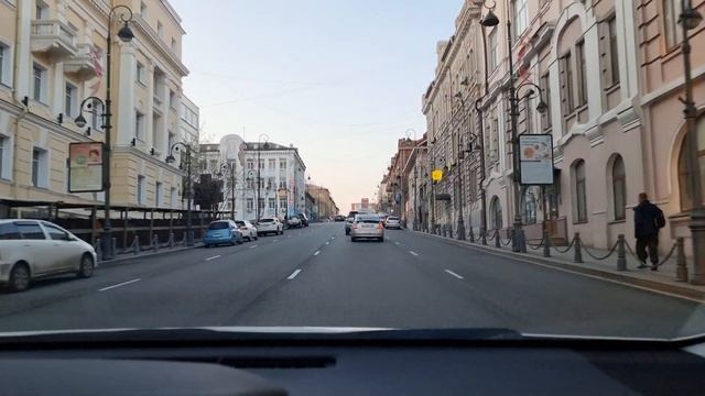Закат. Центральные улицы Владивостока на авто, еще раз посмотреть как изменится город через 10 лет. смотреть онлайн