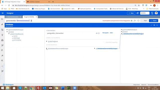 DXchange Integration Cloud - PostgreSQL Database GenerateSQL Operation смотреть онлайн
