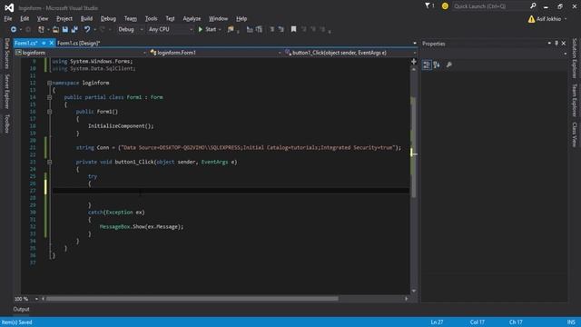 C# How to Make Login Form with Database Tutorial смотреть онлайн