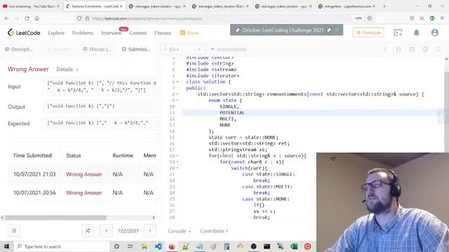 Remove Comments, Medium, C++, LeetCode (Part 2, Solved!) смотреть онлайн