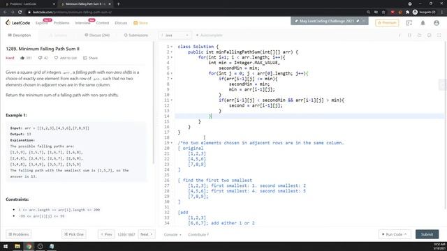 UNLISTED | LeetCode 1289 | Java смотреть онлайн