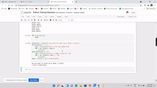 Python Training Program Session 9 || Nested Loops || Pass Statement || Python Functions || Argument смотреть онлайн