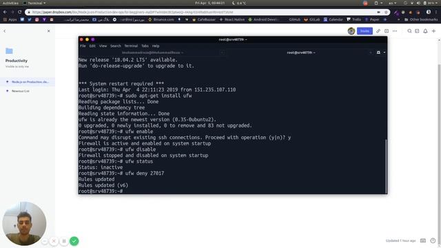How to config UFW Firewall and use SSH port-forwading смотреть онлайн