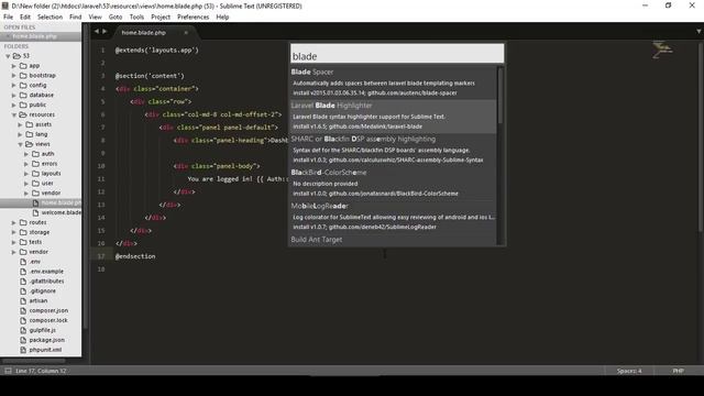 Sublime Text 3 - Best Packages #6 | Laravel Blade Package смотреть онлайн