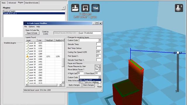 Gcode layer modifier for CURA and REPETIER смотреть онлайн