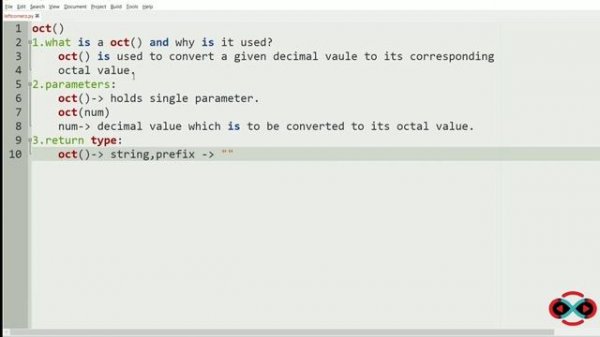 Oct function in python