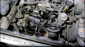 Замена комплекта ГРМ и лобовых сальников на Toyota Mark II Тойота Марк 2 JZX 101 1998 года  2часть